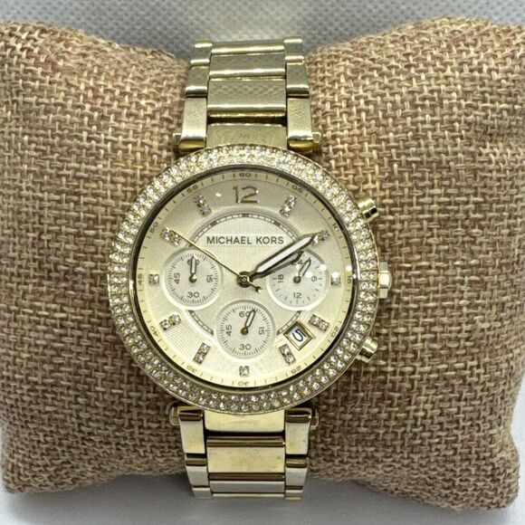 Michael Kors Parker MK5354 Women\'s Gold Stainless Steel Analog Dial Watch JNA624 main image 4